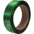 Partners Brand Polyester Strapping, Smooth, 16" x 6" Core, 5/8" x 4400', Green, 1/Coil PS5825G